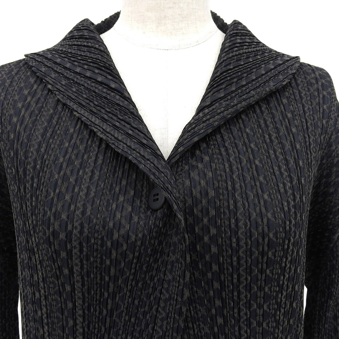 Excellent PLEATS PLEASE cardigan black polyester Women 3 PP33-J0703