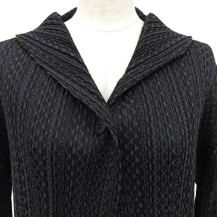 Excellent PLEATS PLEASE cardigan black polyester Women 3 PP33-J0703
