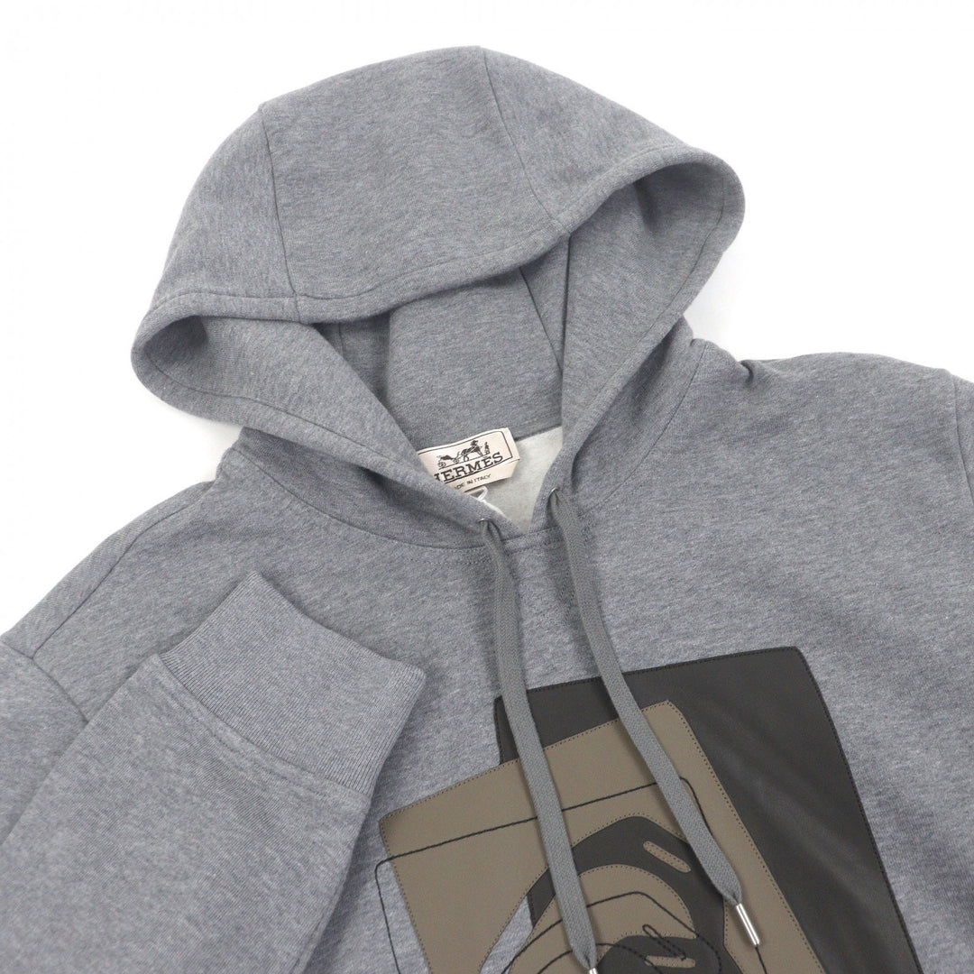 Pristine HERMES hoodie Armored/Dekare Lambskin Detail Pullover