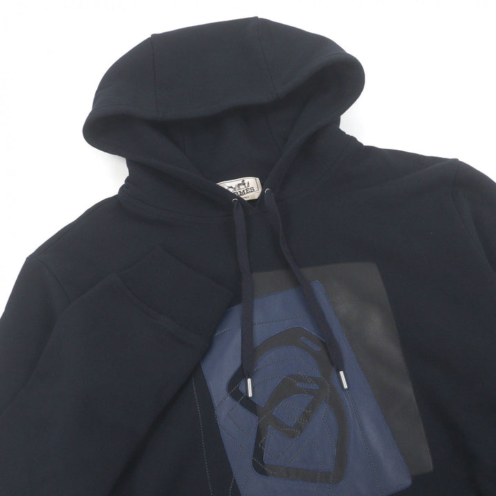 Pristine HERMES hoodie Armored/Dekare Lambskin Detail Pullover
