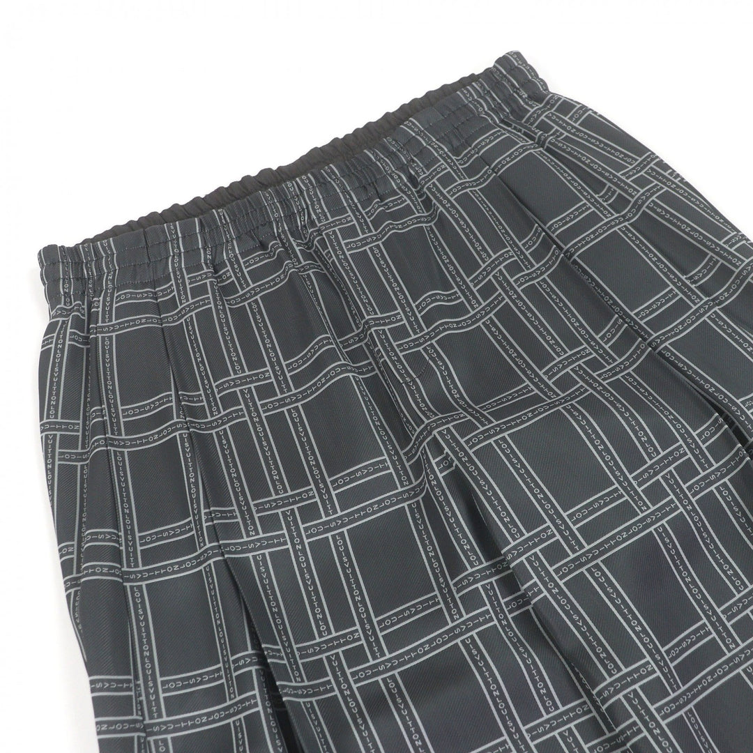Excellent LOUIS VUITTON Pants Logo print easy pants gray Rayon mens 50