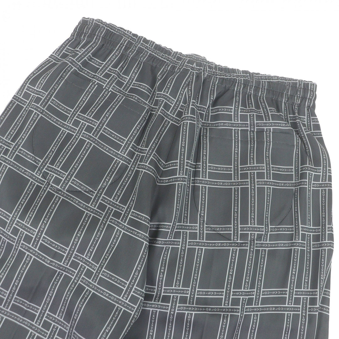 Excellent LOUIS VUITTON Pants Logo print easy pants gray Rayon mens 50
