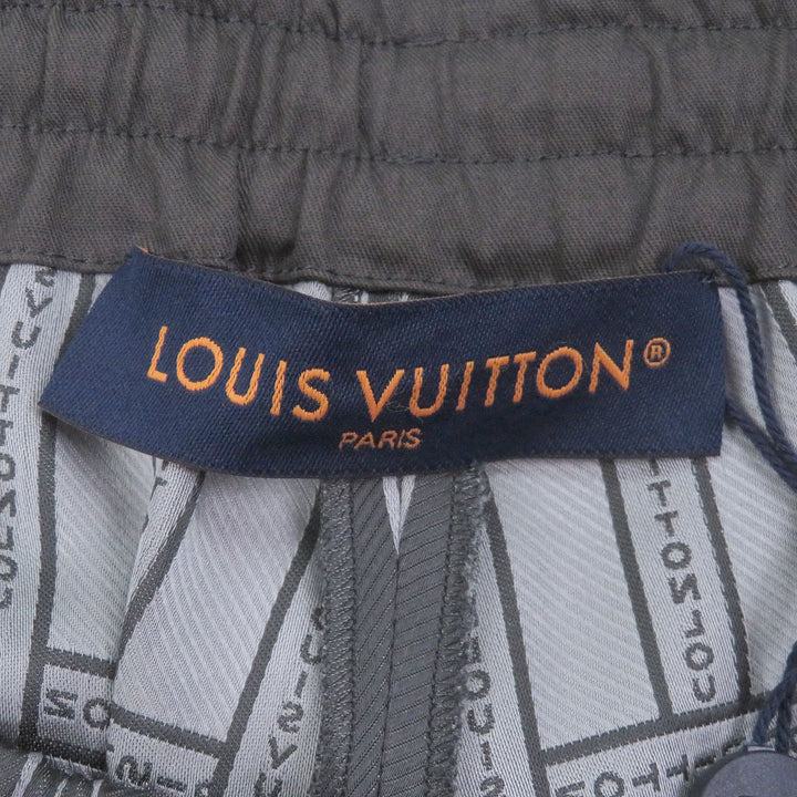 Excellent LOUIS VUITTON Pants Logo print easy pants gray Rayon mens 50