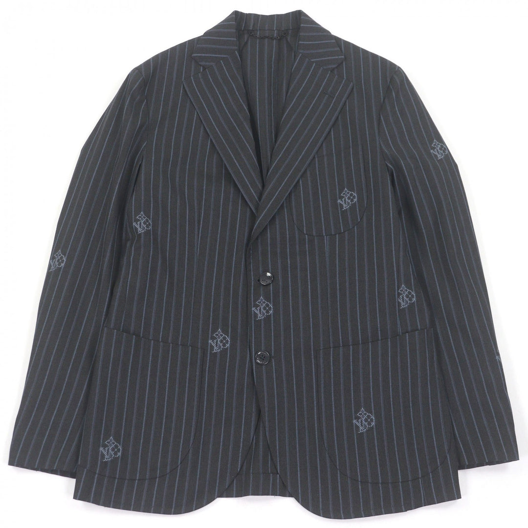 Excellent LOUIS VUITTON tailored jacket LV logo monogram stripe pattern