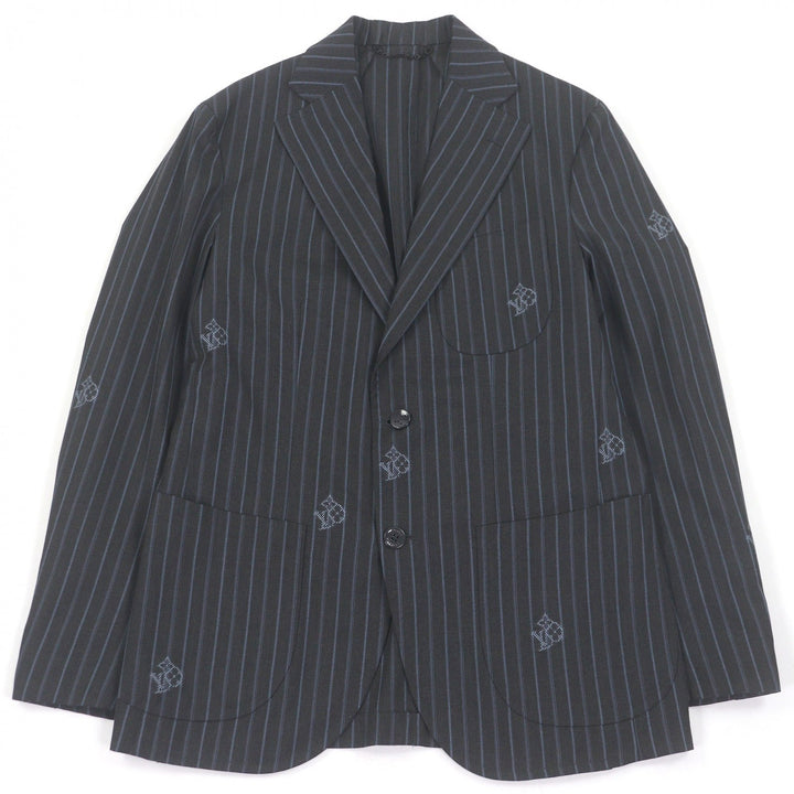 Excellent LOUIS VUITTON tailored jacket LV logo monogram stripe pattern