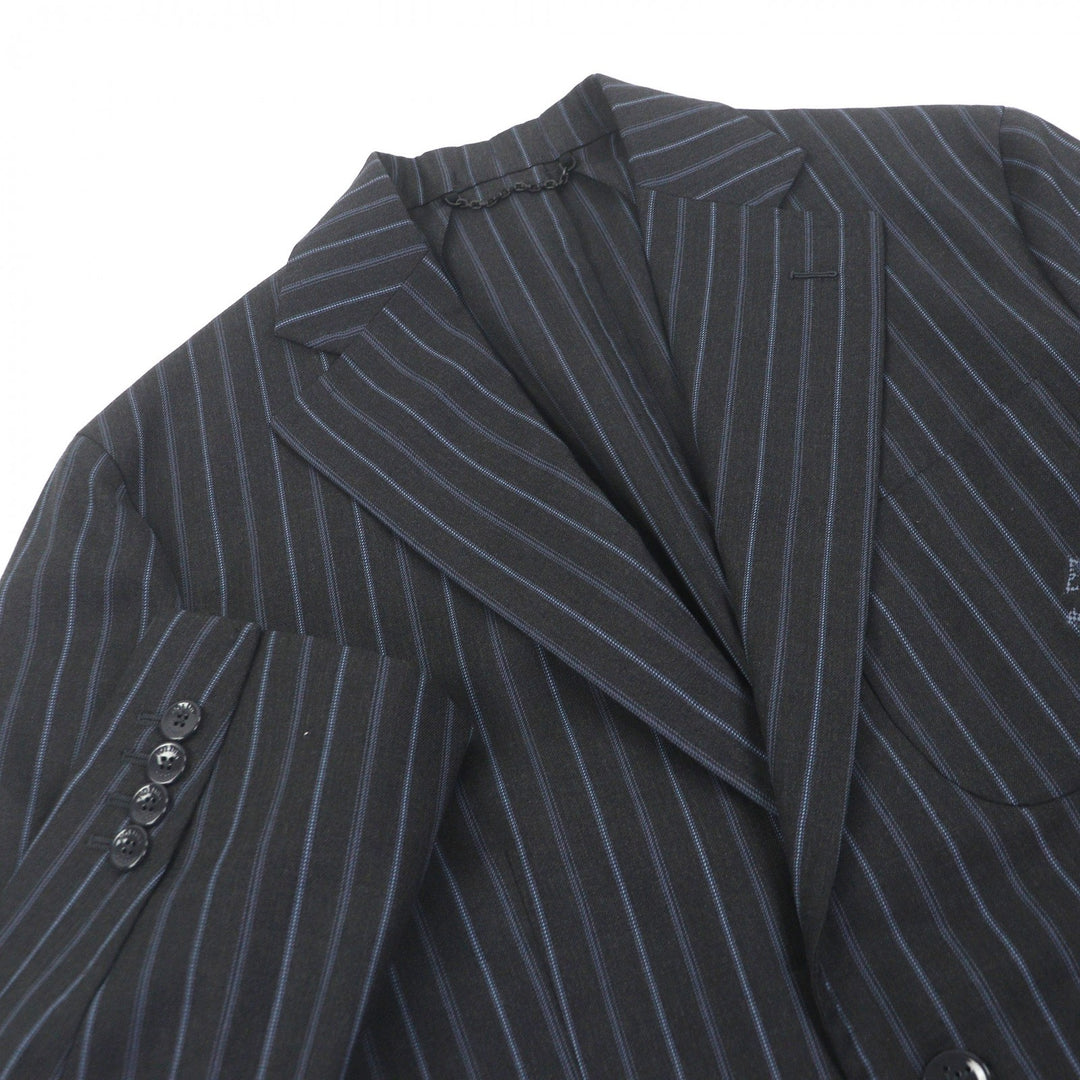 Excellent LOUIS VUITTON tailored jacket LV logo monogram stripe pattern