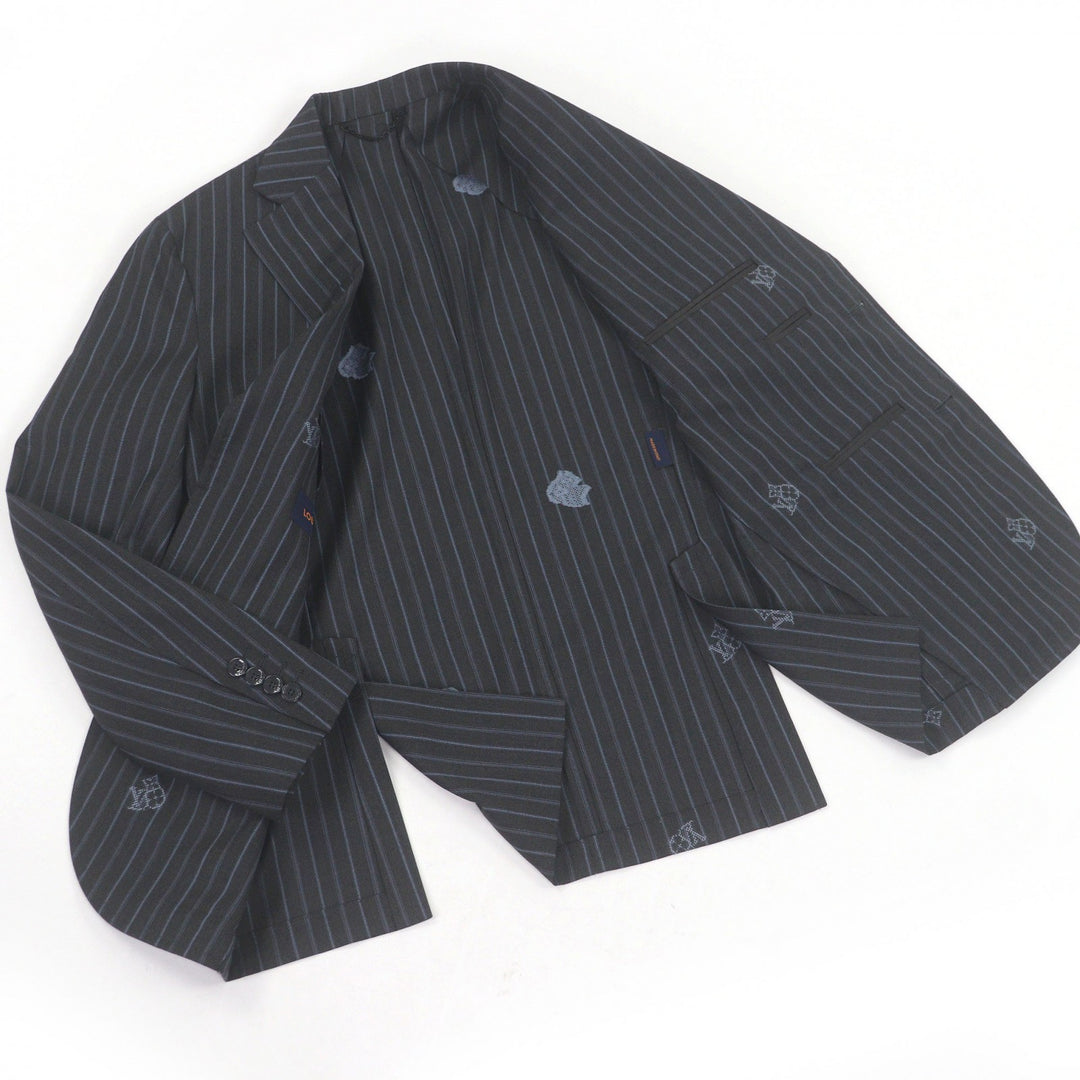 Excellent LOUIS VUITTON tailored jacket LV logo monogram stripe pattern