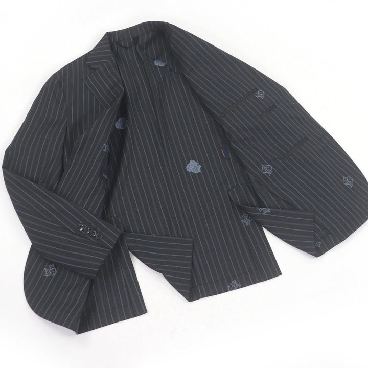 Excellent LOUIS VUITTON tailored jacket LV logo monogram stripe pattern