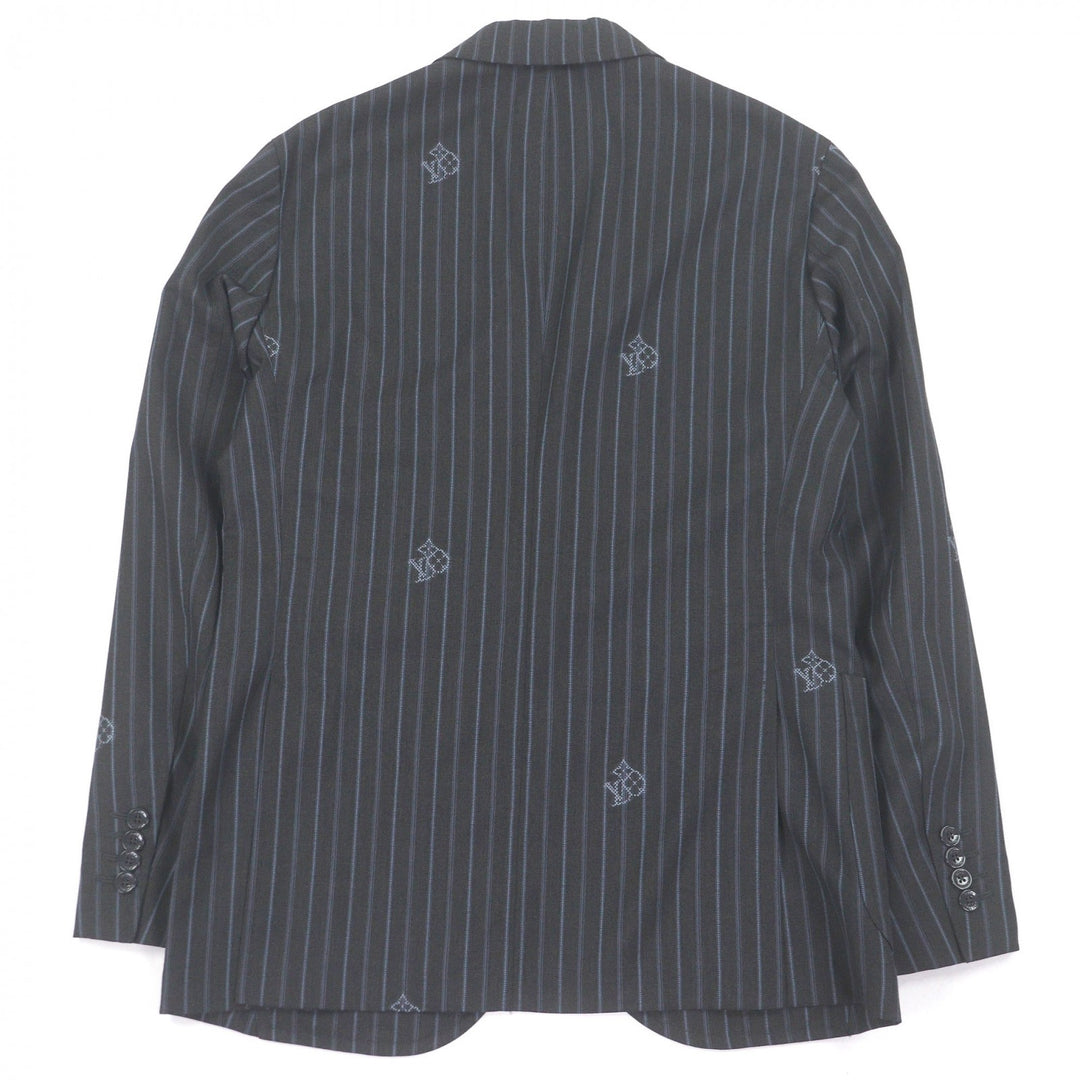 Excellent LOUIS VUITTON tailored jacket LV logo monogram stripe pattern