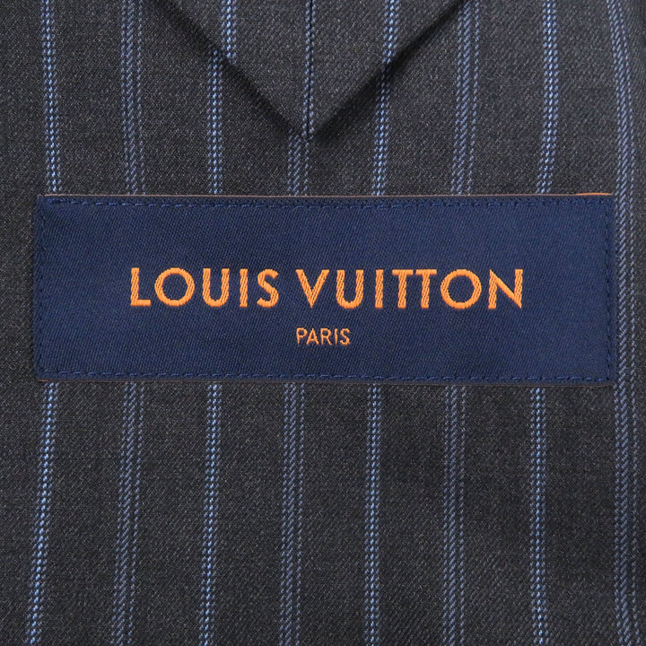 Excellent LOUIS VUITTON tailored jacket LV logo monogram stripe pattern