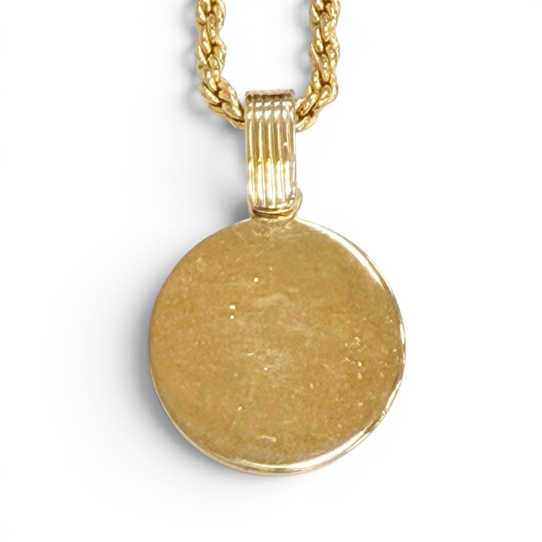 Great Christian Dior Necklace CD logo, rhinestone coin motif gold Women