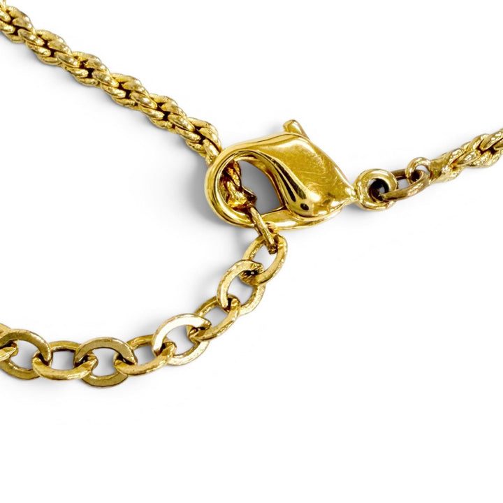 Great Christian Dior Necklace CD logo, rhinestone coin motif gold Women