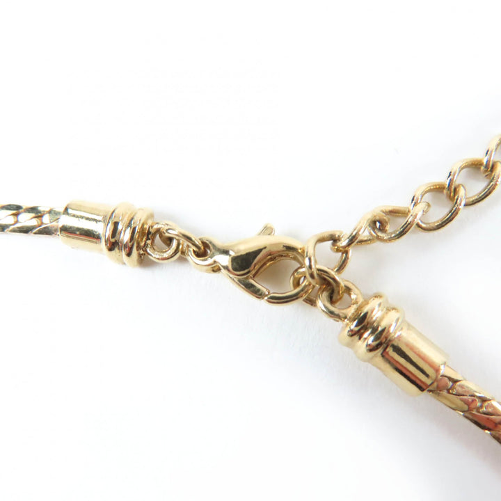 Excellent Christian Dior Necklace Rhinestone gold Women