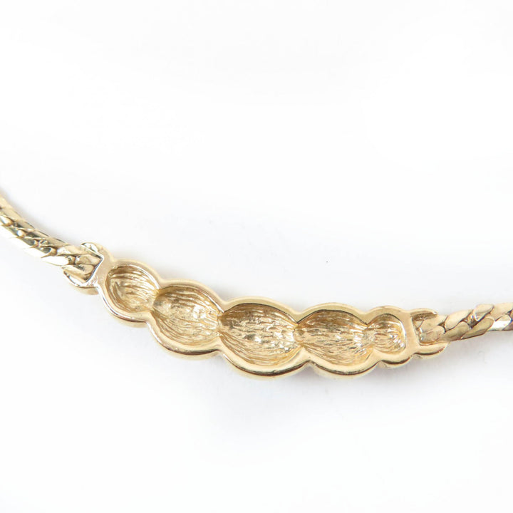 Excellent Christian Dior Necklace Rhinestone gold Women