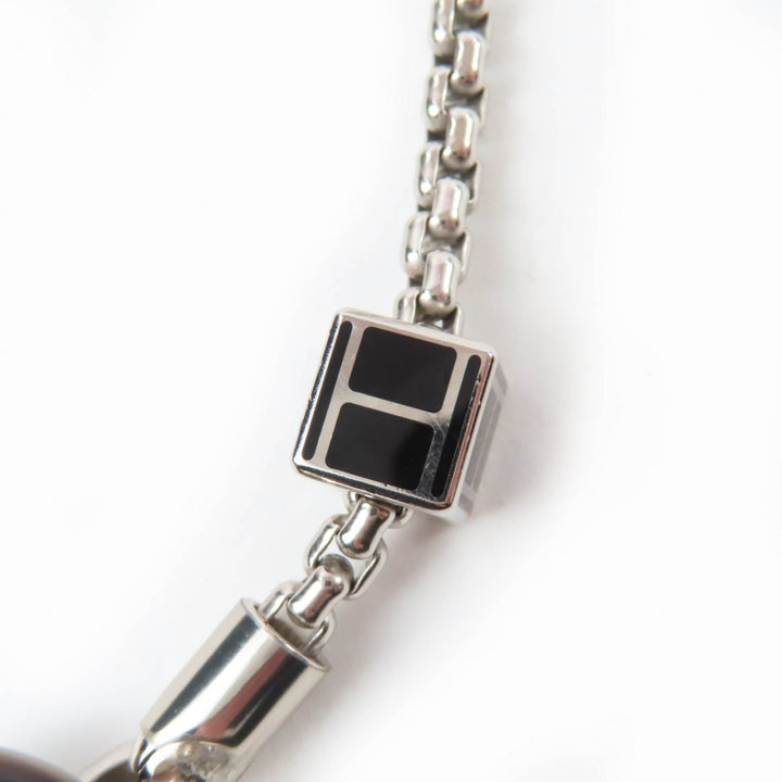 Excellent HERMES Necklace Meli Melo H logo Pendant Silver Women
