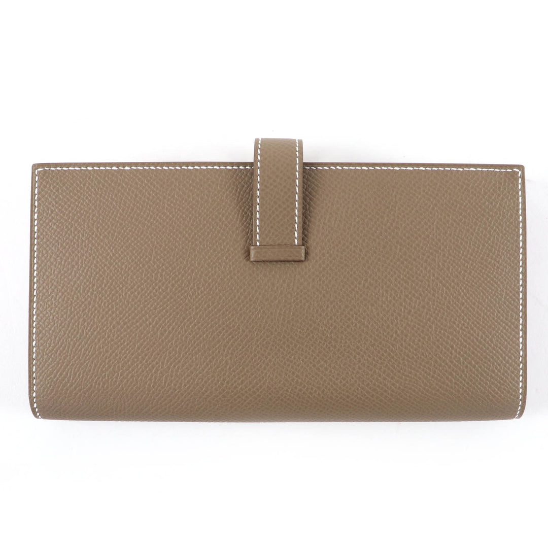 Excellent HERMES Purse Beansufla Leather long wallet leather Women