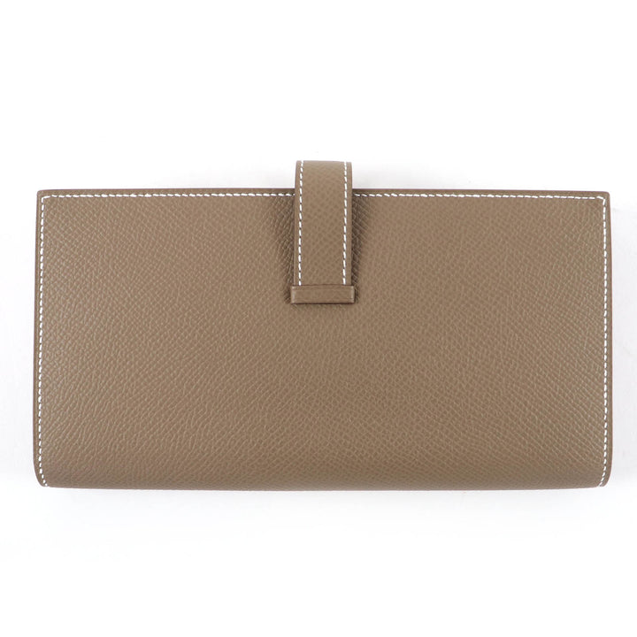 Excellent HERMES Purse Beansufla Leather long wallet leather Women