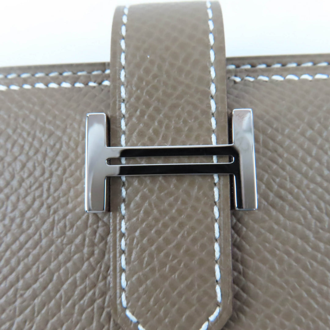 Excellent HERMES Purse Beansufla Leather long wallet leather Women