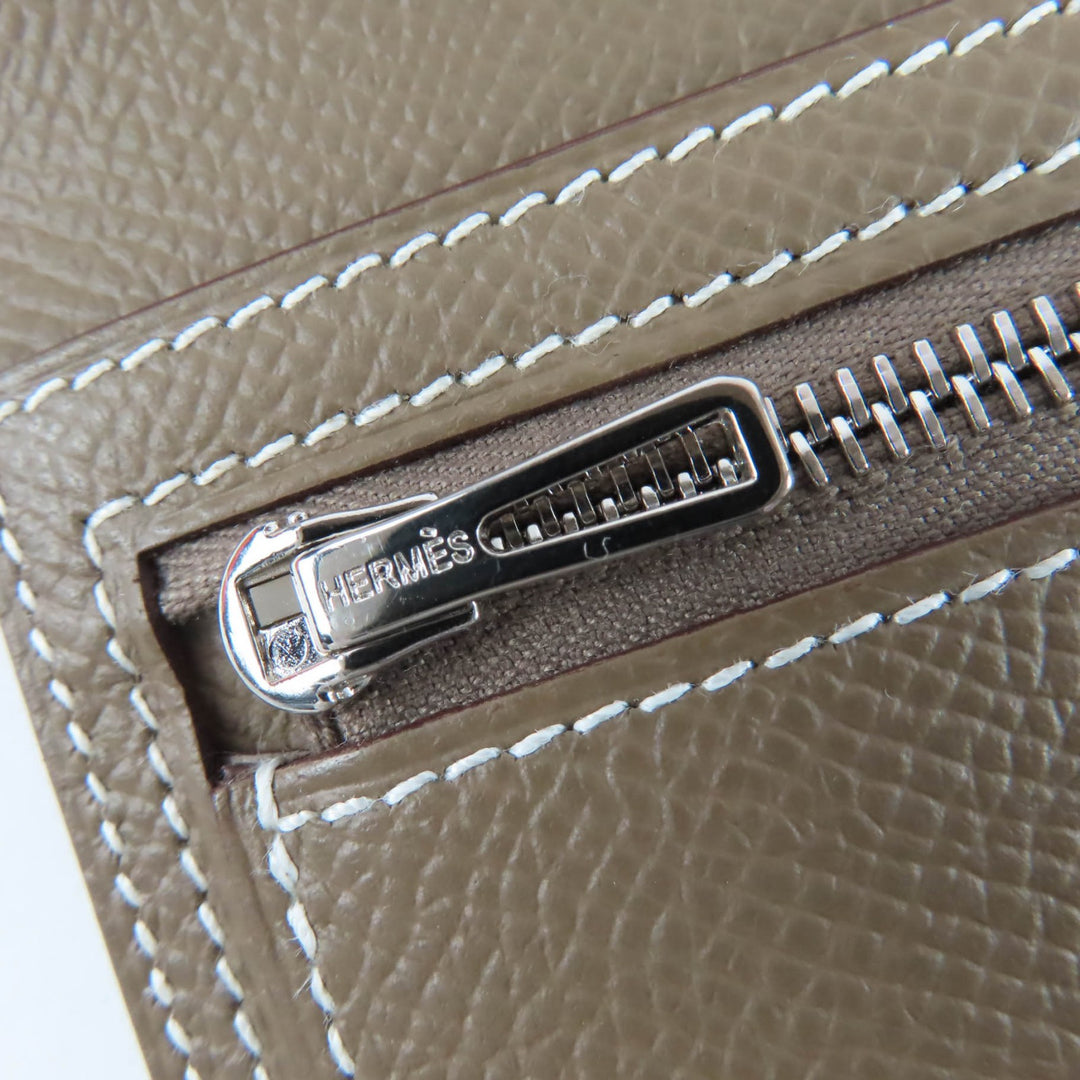 Excellent HERMES Purse Beansufla Leather long wallet leather Women