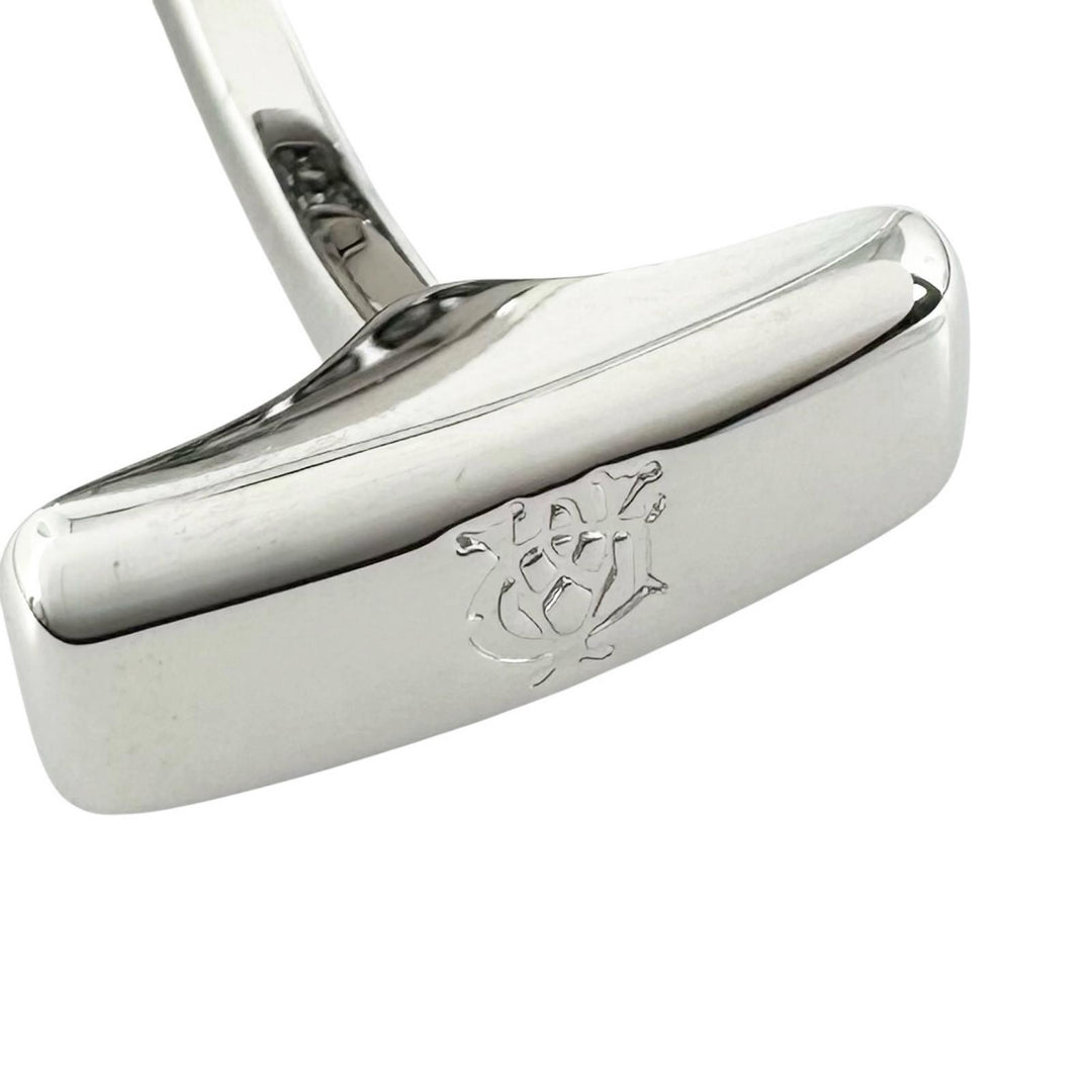 Excellent Dunhill Cufflinks cufflinks Black Agate Circle Silver mens JNV3258K