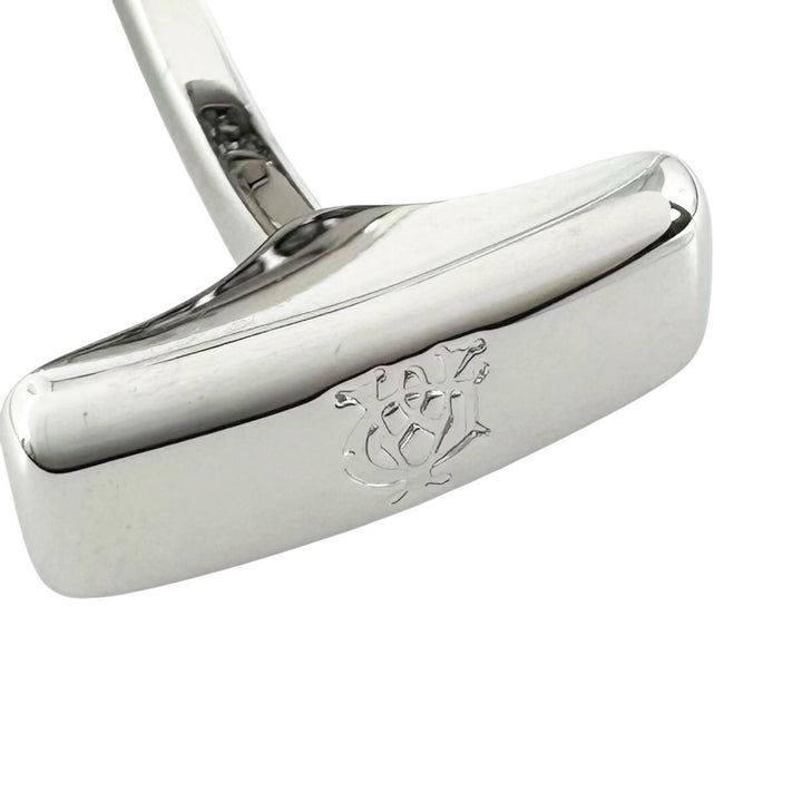 Excellent Dunhill Cufflinks cufflinks Black Agate Circle Silver mens JNV3258K