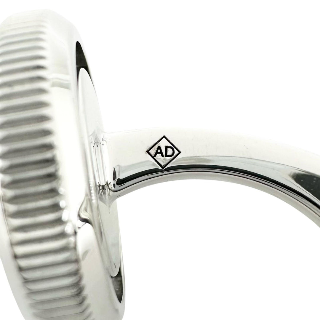 Excellent Dunhill Cufflinks cufflinks Black Agate Circle Silver mens JNV3258K