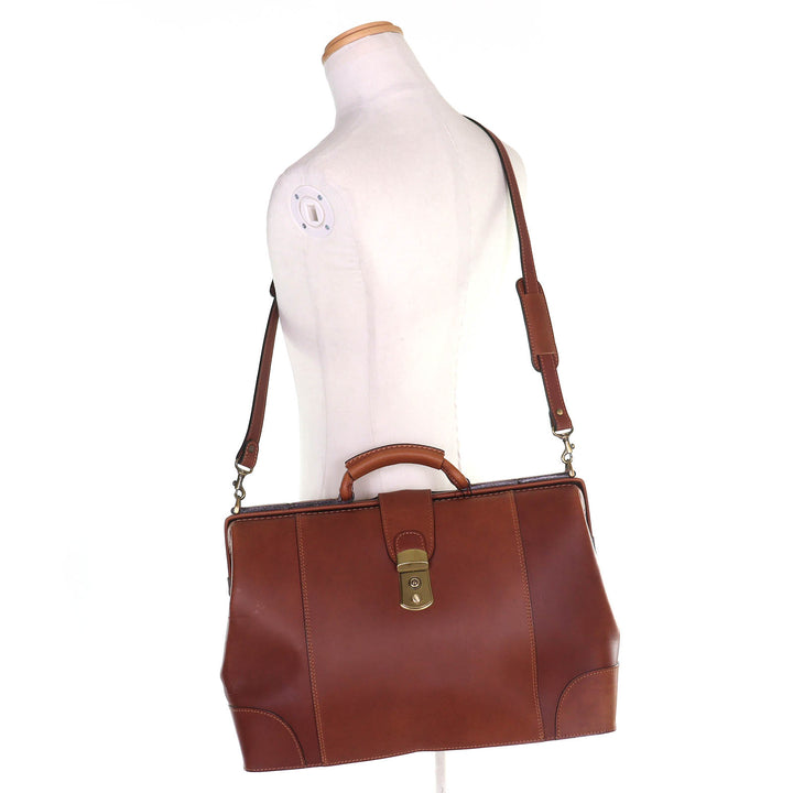Very Good RED BRIDGE Business bag Genuine Leather Doctor's Bag Brown mens