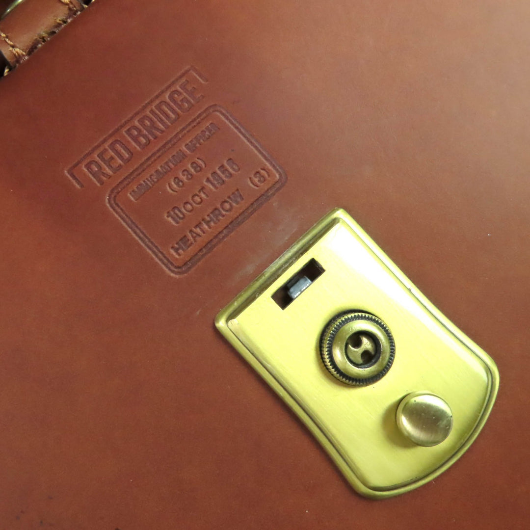 Very Good RED BRIDGE Business bag Genuine Leather Doctor's Bag Brown mens