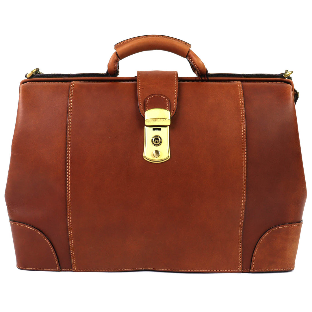 Very Good RED BRIDGE Business bag Genuine Leather Doctor's Bag Brown mens