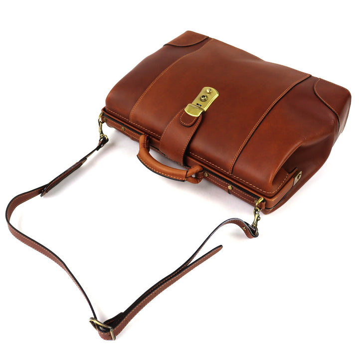 Very Good RED BRIDGE Business bag Genuine Leather Doctor's Bag Brown mens