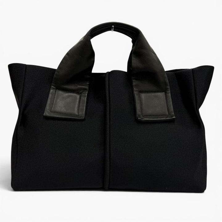Excellent kawa-kawa Tote Bag WET Tote Bag M size black leather Women