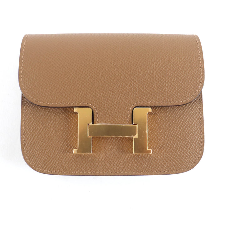 Pristine HERMES Coin case Constance Slim Wallet with coin case Epsom Leather
