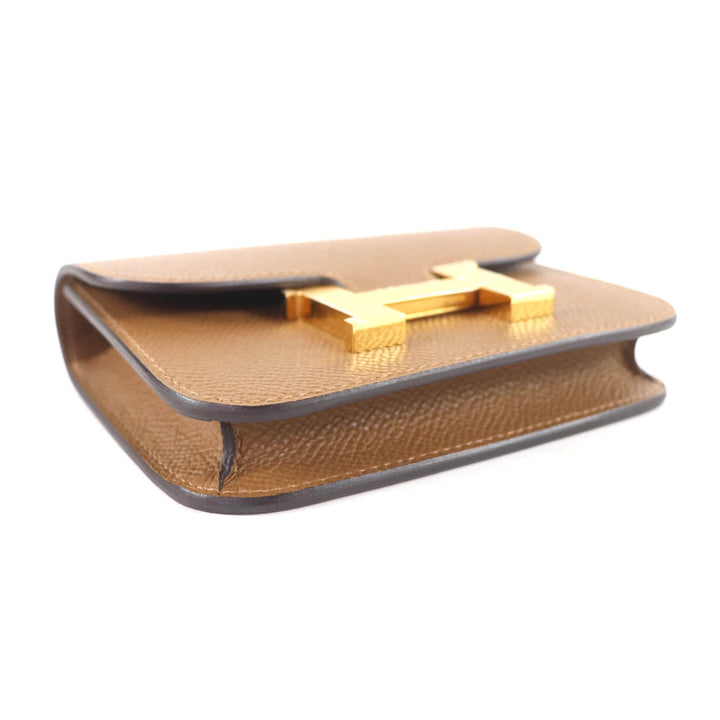 Pristine HERMES Coin case Constance Slim Wallet with coin case Epsom Leather