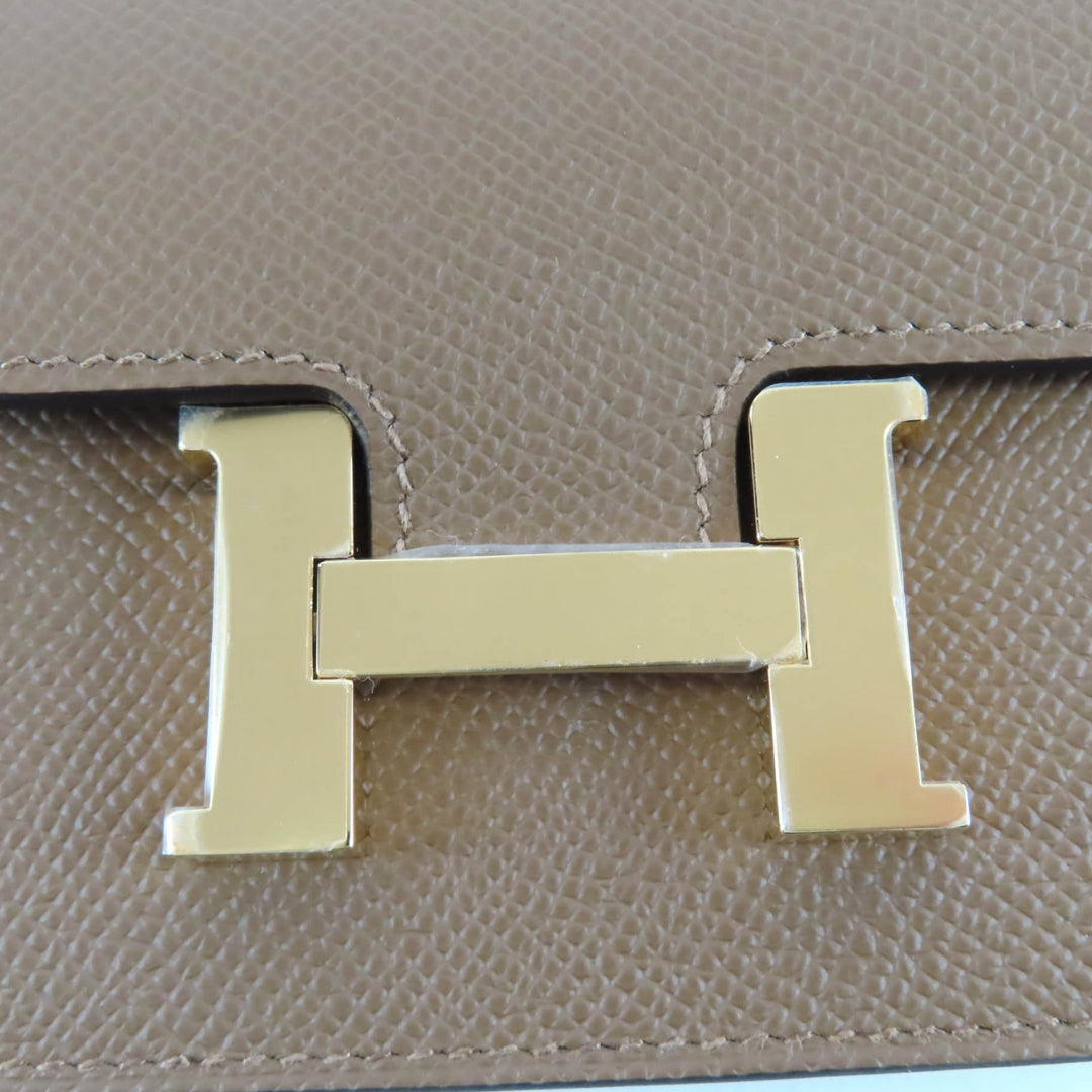 Pristine HERMES Coin case Constance Slim Wallet with coin case Epsom Leather