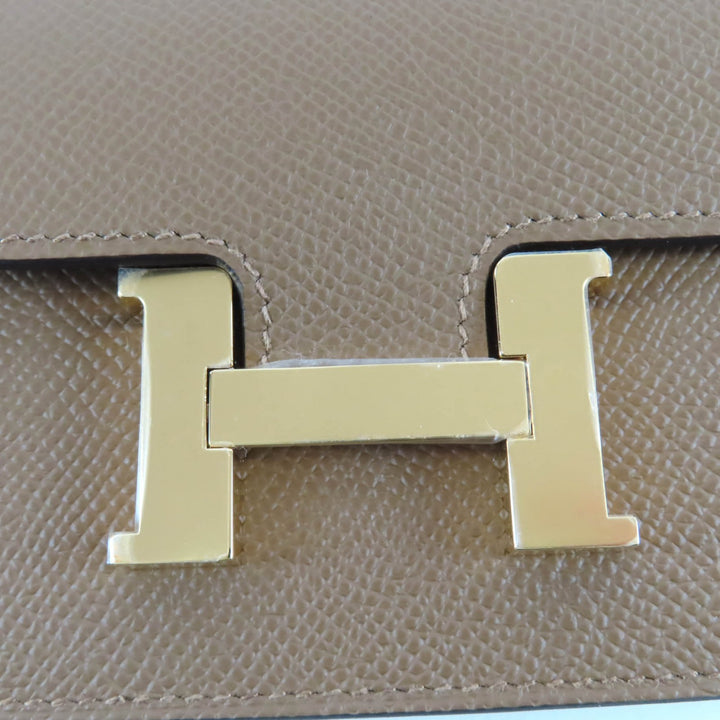 Pristine HERMES Coin case Constance Slim Wallet with coin case Epsom Leather