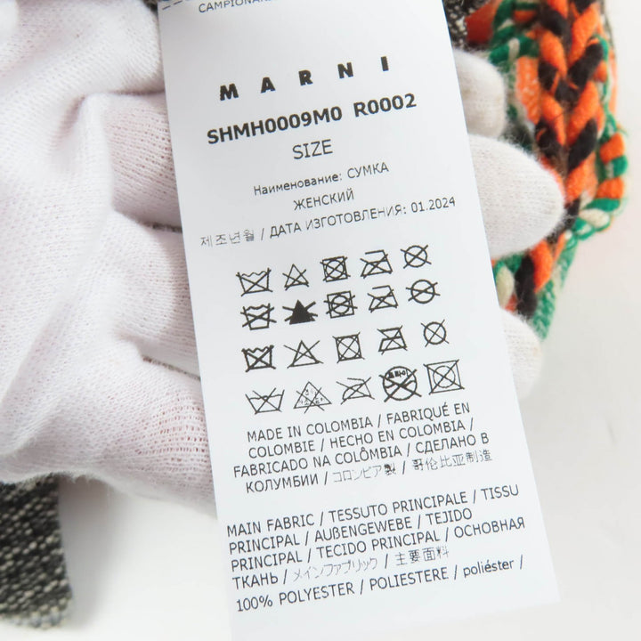 Excellent MARNI Handbag Logo leather, Marni Flower Cafe, braided. SHMH00009M0