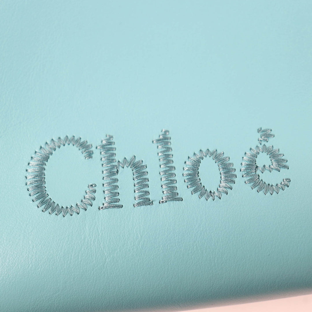 Excellent Chloe Shoulder Bag Sense Micro Tote Bag Logo embroidery leather blue