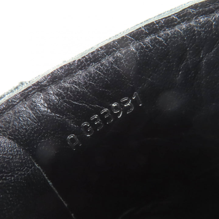 Excellent CHANEL short boots COCO Mark Faux Pearl Chain Leather black 36 G33931
