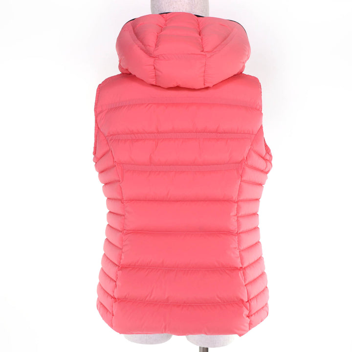 Pristine MONCLER Down vest ALITERSE Logo patch and hood Coral system Women 3
