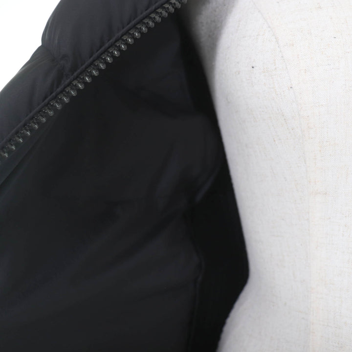 Great MONCLER Down jacket CARDIGAN Wool knit trim with logo patch black Women M