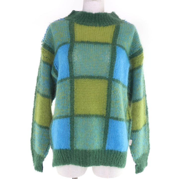 Excellent MARNI knit Mohair Blend Patchwork Long Sleeve Women 36 GCMD0359Q0