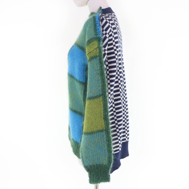 Excellent MARNI knit Mohair Blend Patchwork Long Sleeve Women 36 GCMD0359Q0