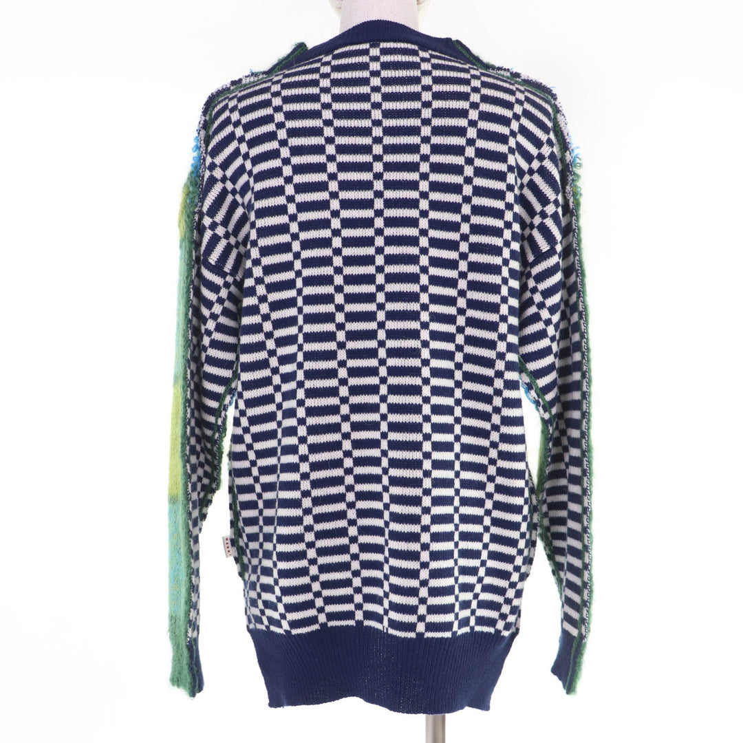 Excellent MARNI knit Mohair Blend Patchwork Long Sleeve Women 36 GCMD0359Q0