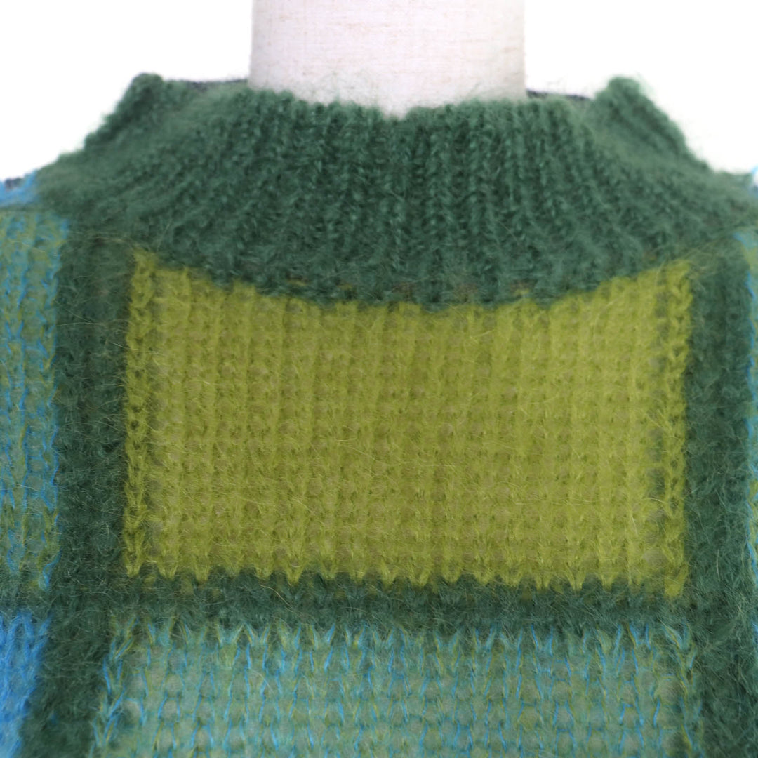 Excellent MARNI knit Mohair Blend Patchwork Long Sleeve Women 36 GCMD0359Q0