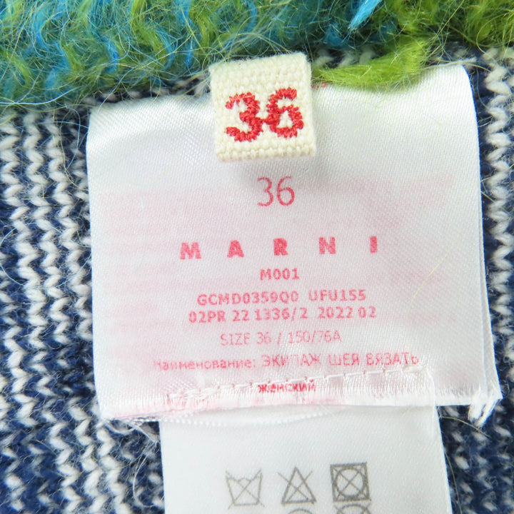 Excellent MARNI knit Mohair Blend Patchwork Long Sleeve Women 36 GCMD0359Q0