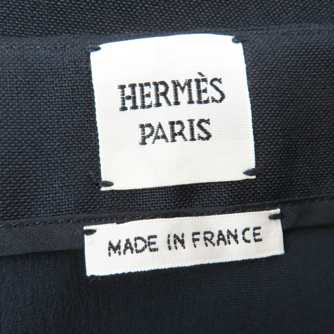 Excellent HERMES Tight Skirt Serie Metal Dark navy wool Women 40 4E0328DK