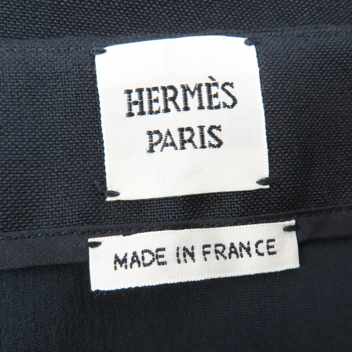 Excellent HERMES Tight Skirt Serie Metal Dark navy wool Women 40 4E0328DK