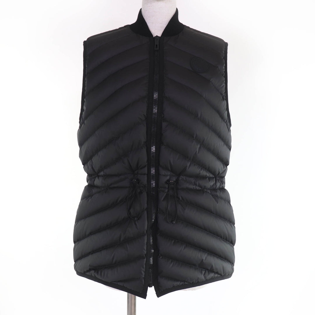Excellent HERMES Down vest CLOU DE SELLE Logo patch black Women 38 3H0156DA