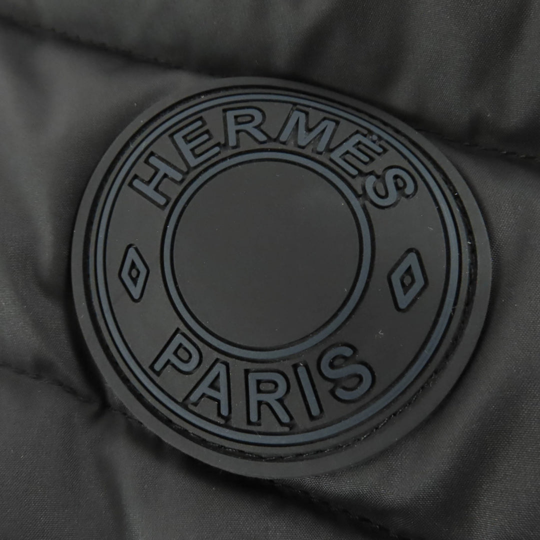 Excellent HERMES Down vest CLOU DE SELLE Logo patch black Women 38 3H0156DA