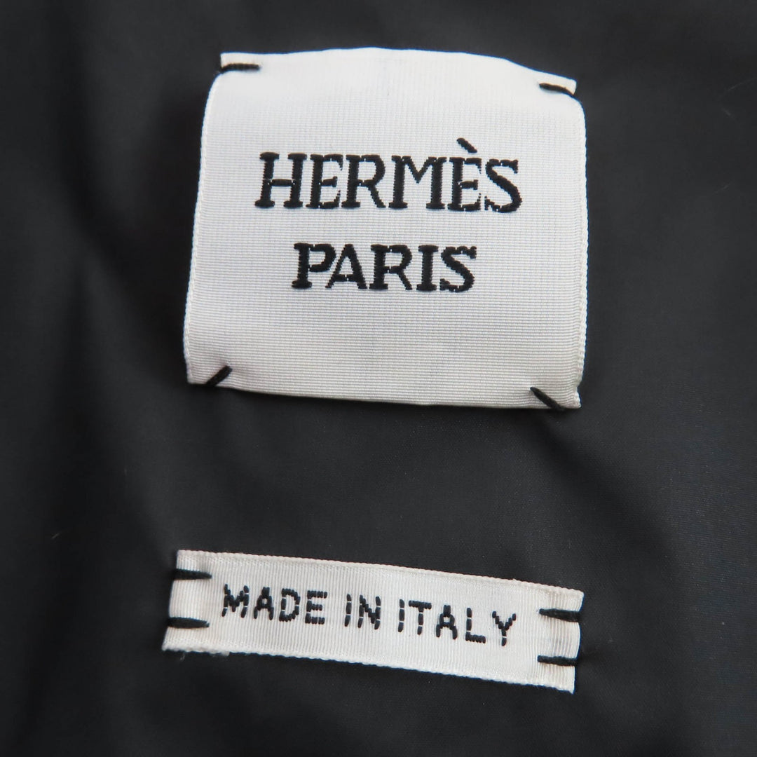 Excellent HERMES Down vest CLOU DE SELLE Logo patch black Women 38 3H0156DA